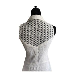 Gently Used Nine West Cotton Crochet White Sleeveless Dress Size 4